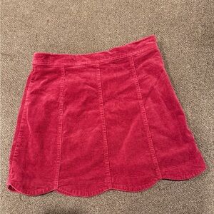 Altar'd State Red Corduroy Mini Skirt